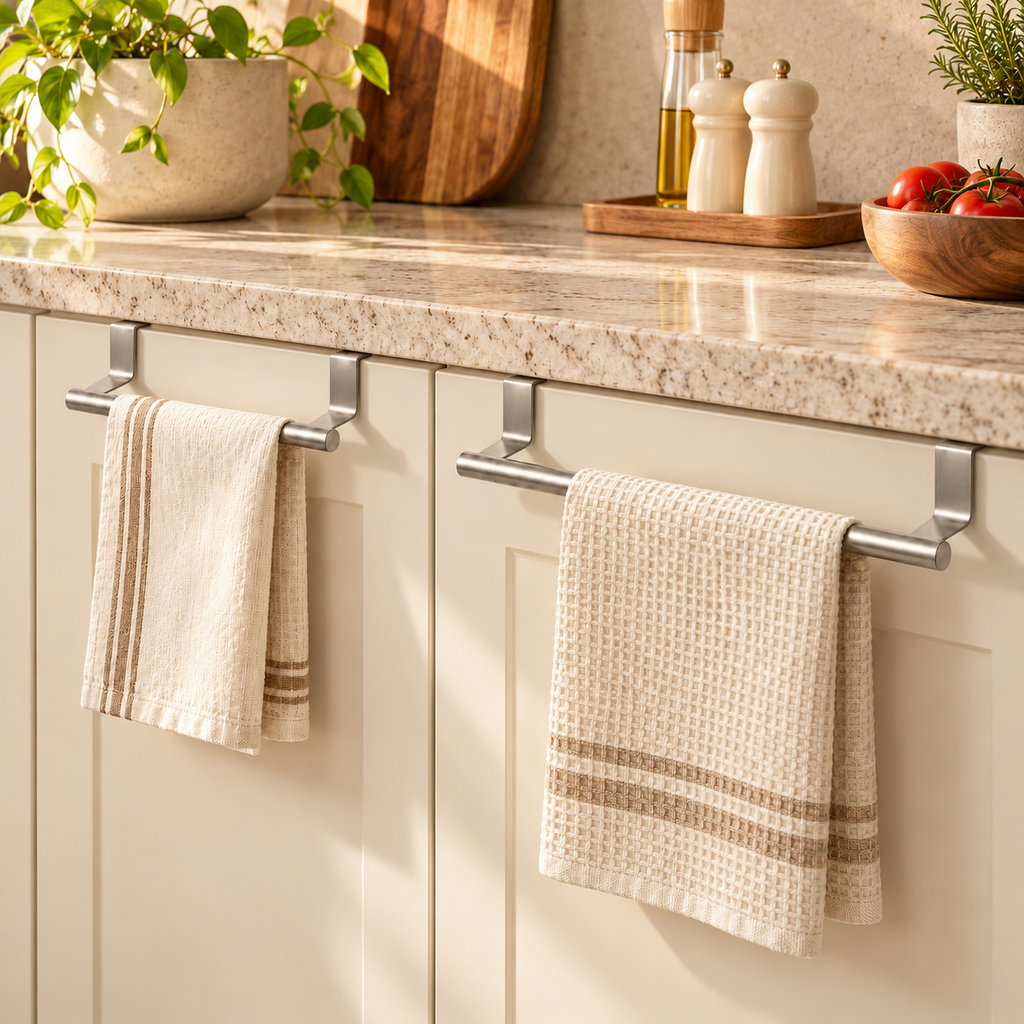 HangEase Over-Cabinet Towel Bar.