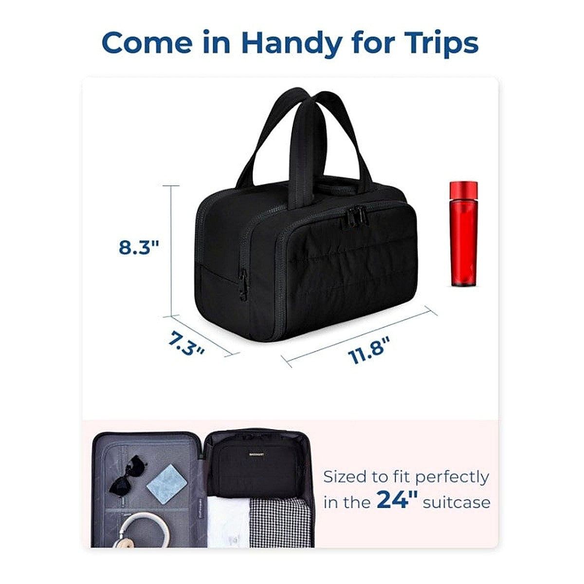 CloudPuff Wide-Open Travel Toiletry & Makeup Bag